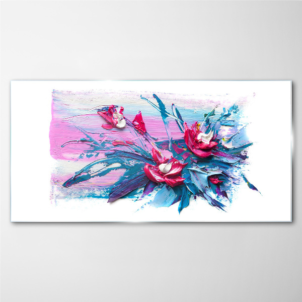 Tablou sticla Un aranjament floral in culori intense