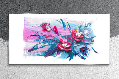 Tablou sticla Un aranjament floral in culori intense