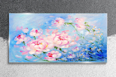 Tablou sticla Armonie florală în albastru