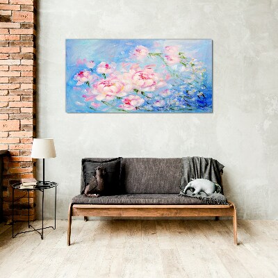 Tablou sticla Armonie florală în albastru