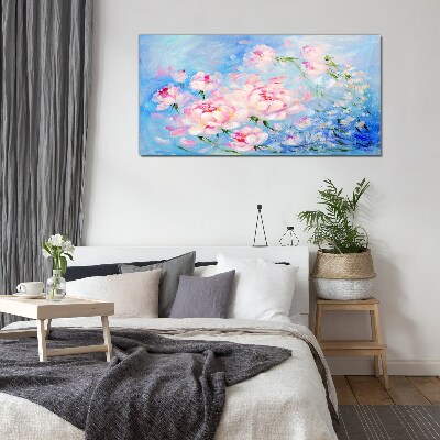 Tablou sticla Armonie florală în albastru