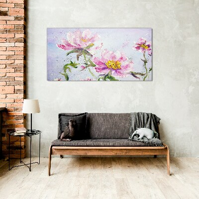 Tablou sticla Vise florale în tonuri pastelate