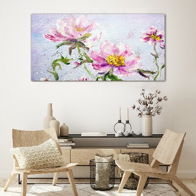 Tablou sticla Vise florale în tonuri pastelate