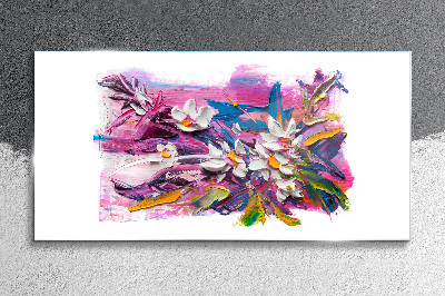 Tablou sticla Flori colorate în compoziție abstractă
