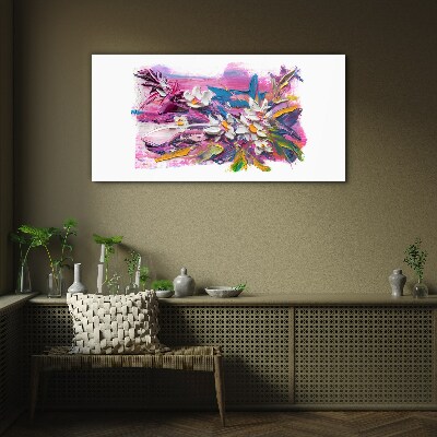 Tablou sticla Flori colorate în compoziție abstractă