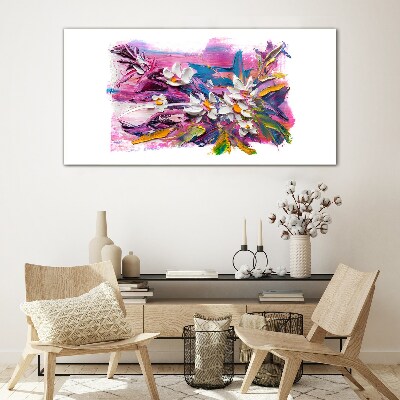 Tablou sticla Flori colorate în compoziție abstractă