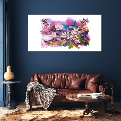 Tablou sticla Flori colorate în compoziție abstractă