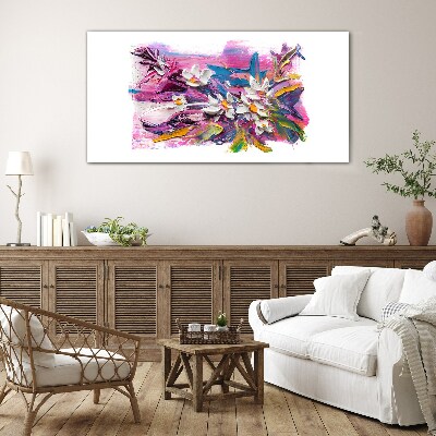 Tablou sticla Flori colorate în compoziție abstractă