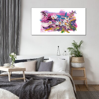 Tablou sticla Flori colorate în compoziție abstractă