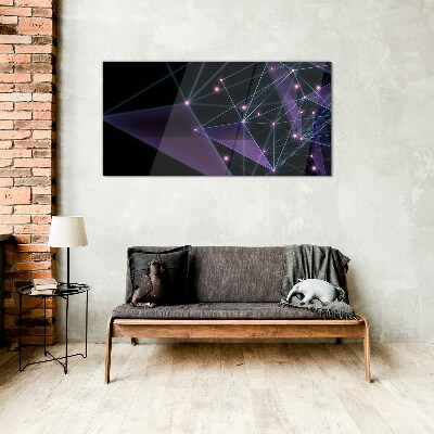 Tablou sticla Conexiuni geometrice de lumină
