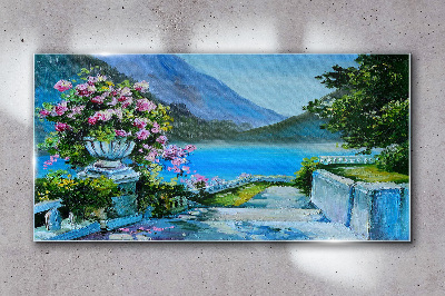 Tablou de sticla Vedere romantică asupra lacului