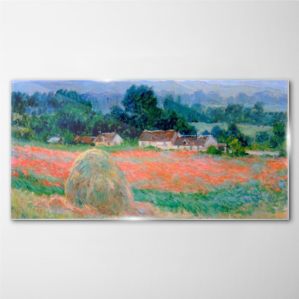 Tablou sticla Carul de fân la Giverny Claude Monet