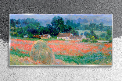 Tablou sticla Carul de fân la Giverny Claude Monet