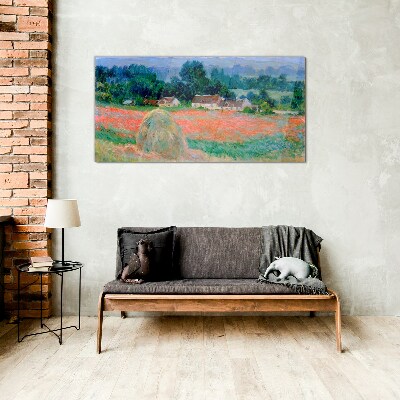 Tablou sticla Carul de fân la Giverny Claude Monet