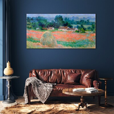 Tablou sticla Carul de fân la Giverny Claude Monet