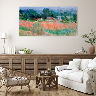 Tablou sticla Carul de fân la Giverny Claude Monet