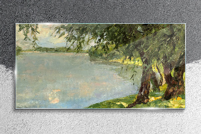 Tablou sticla Pace lângă râu