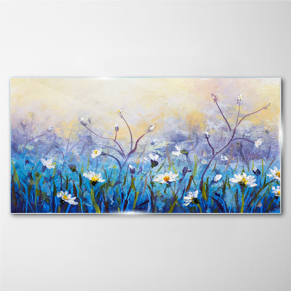 Tablou sticla Peisaj floral in culori pastelate