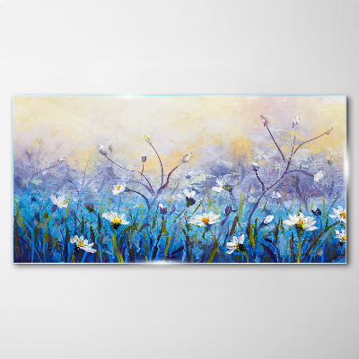 Tablou sticla Peisaj floral in culori pastelate
