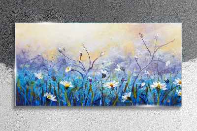 Tablou sticla Peisaj floral in culori pastelate