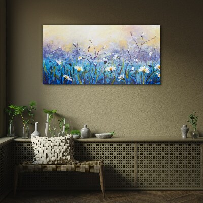 Tablou sticla Peisaj floral in culori pastelate