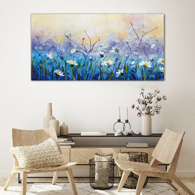 Tablou sticla Peisaj floral in culori pastelate