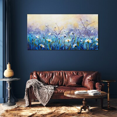 Tablou sticla Peisaj floral in culori pastelate
