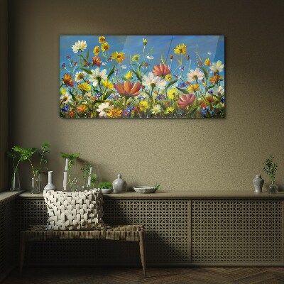 Tablou sticla Peisaj floral de primăvară