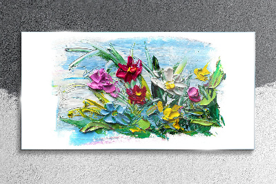 Tablou sticla Un buchet floral in culori intense
