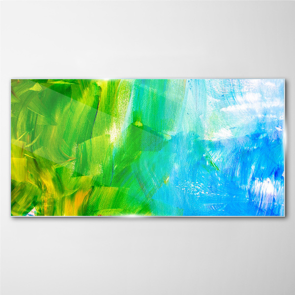 Tablou sticla Abstracția verde și albastră