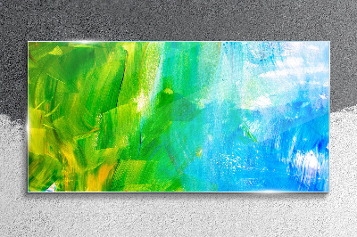 Tablou sticla Abstracția verde și albastră