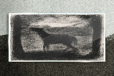 Tablou sticla Umbra unui cal în pădure