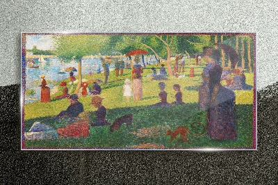 Tablou sticla O zi de vară la lac