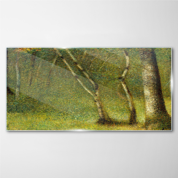 Tablou sticla Pădure verde în lumina soarelui