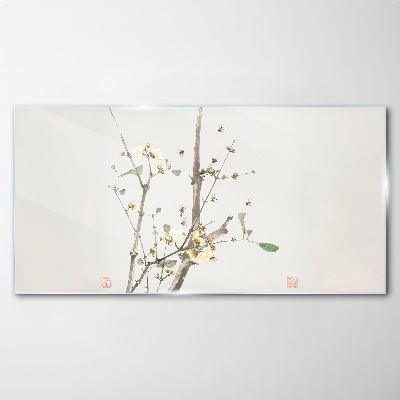 Tablou sticla O ramură florală în tonuri delicate