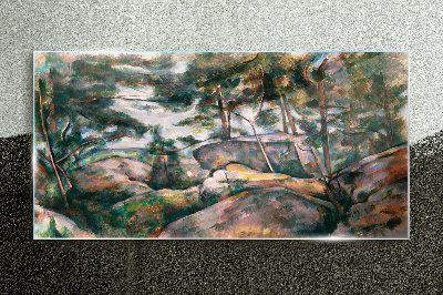 Tablou sticla Stâncile în pădurea Cézanne