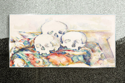 Tablou sticla Natura morta florala cu cranii