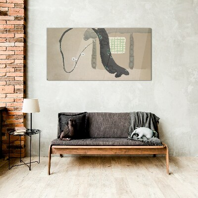 Tablou sticla Ramura verde in stil minimalist