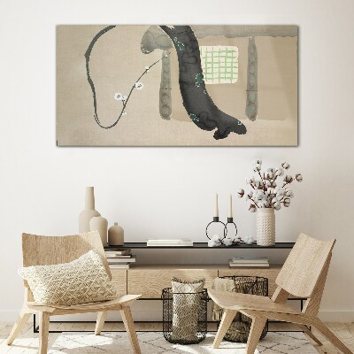 Tablou sticla Ramura verde in stil minimalist