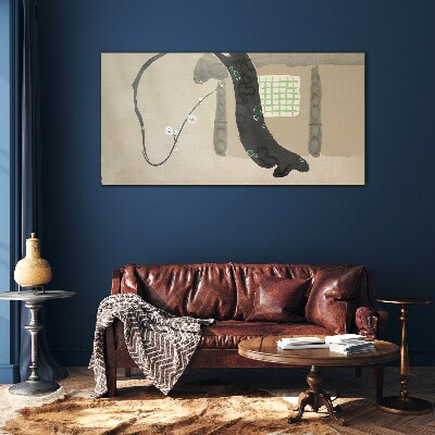 Tablou sticla Ramura verde in stil minimalist