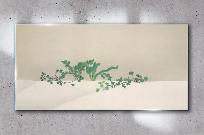 Tablou sticla Plante delicate pe un fundal neutru
