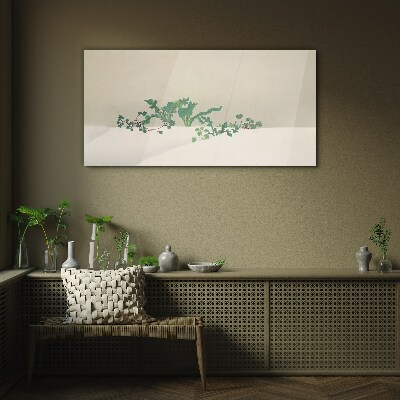 Tablou sticla Plante delicate pe un fundal neutru