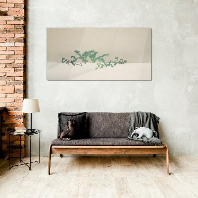 Tablou sticla Plante delicate pe un fundal neutru