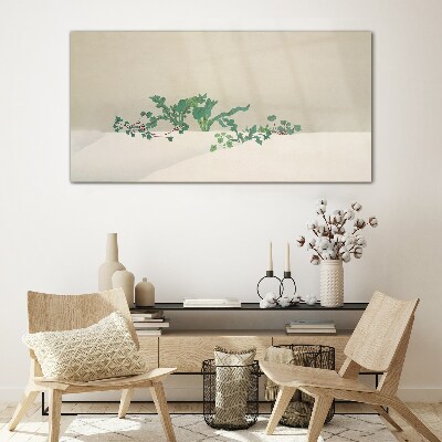 Tablou sticla Plante delicate pe un fundal neutru