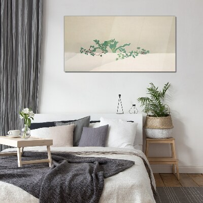 Tablou sticla Plante delicate pe un fundal neutru