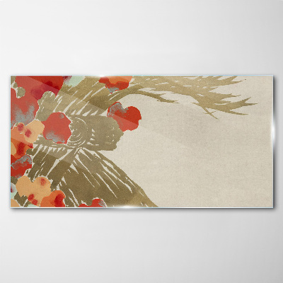 Tablou sticla Motiv floral in nuante calde