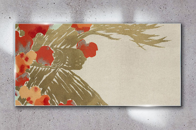 Tablou sticla Motiv floral in nuante calde