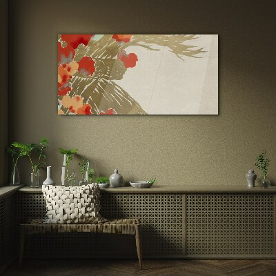Tablou sticla Motiv floral in nuante calde