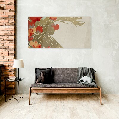 Tablou sticla Motiv floral in nuante calde