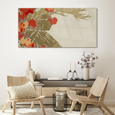 Tablou sticla Motiv floral in nuante calde